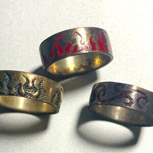 Silver rings, three, 926, Mexican design, size 7